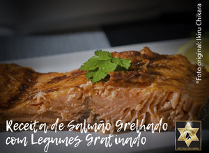 Salmão Grelhado com Legumes Gratinado