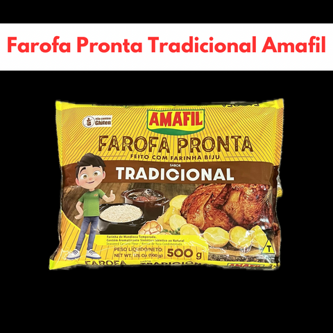 キャサバ粉味付きFarofa Tradicional Pronta Amafil 500g /Preço com imposto de 8% incluso